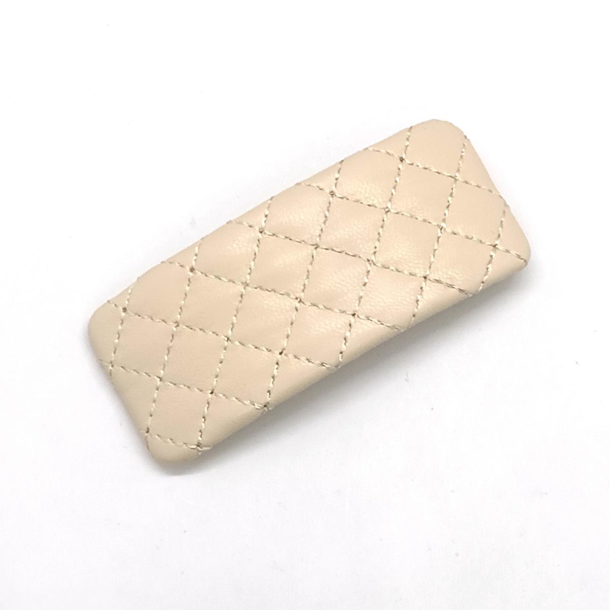 BA230702-9.1x3.8cm方格绣花PU皮发夹-IM