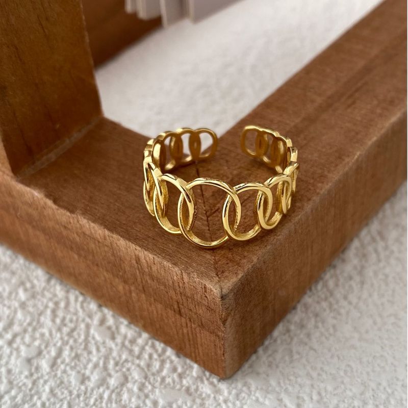 1 Piece Quantity 18K Gold Plated Silver Plated 925 Sterling Silver Geometric Wide Band Rings Open Rings Rings