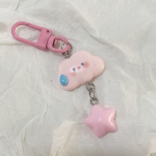 【1】핑크 스타일의 말문이 막힌 구름과 별 모양의 버클