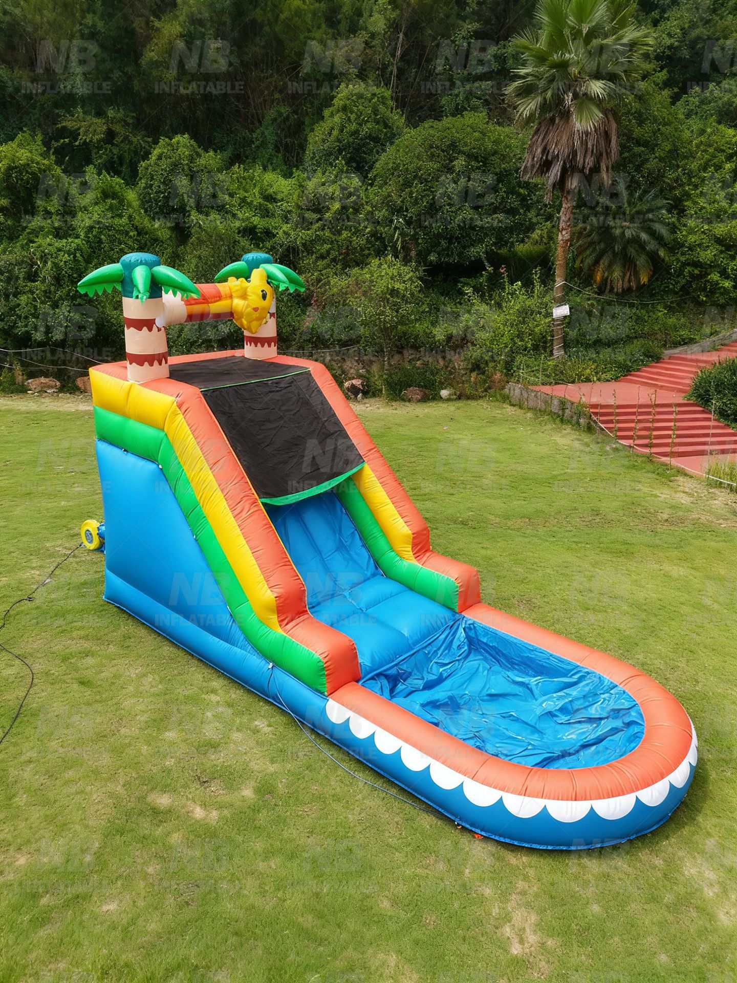 Castillo inflable al aire libre tobogan de agua castillo infantil con piscina tobogan de cama de salto pequeño parque de atracciones de castillo travieso