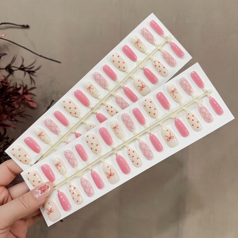 S423-Pre-Made Nails with Gentle and Loving Design for Women, Polka Dots, Sweet and Elegant Bow, Detachable Nail Pieces S423-Pre-Made Nails with Gentle and Loving Design for Women, Polka Dots, Sweet and Elegant Bow, Detachable Nail Pieces