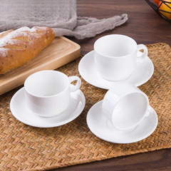ホワイトセラミックコーヒーカップとソーサーセットホテル西洋レストラン商業シンプルなコーヒーカップカフェコーヒーカップ