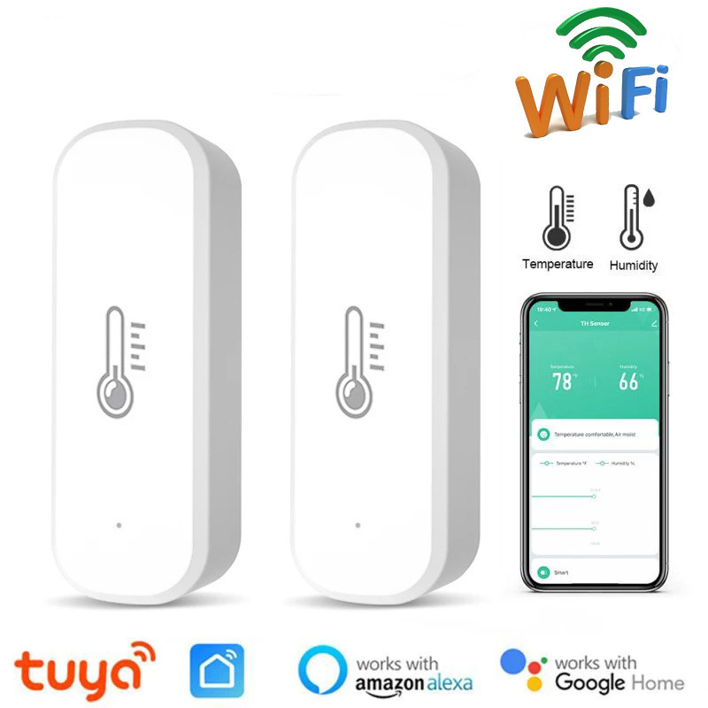 Tuya Wifi Smart Temperature and Humidity Sensor Detector for Home Indoor Wireless Wifi Temperature and Humidity Sensor