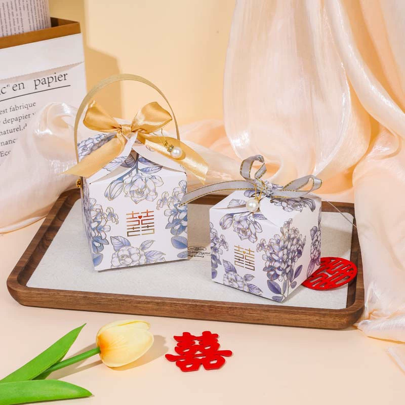 Подарочная коробка для конфет в китайском стиле, свадебная коробка для конфет в стиле Ins с жемчугом, ручная коробка, пустая коробка для свадебных и помолвочных подарков, маленькая бумажная коробка для конфет