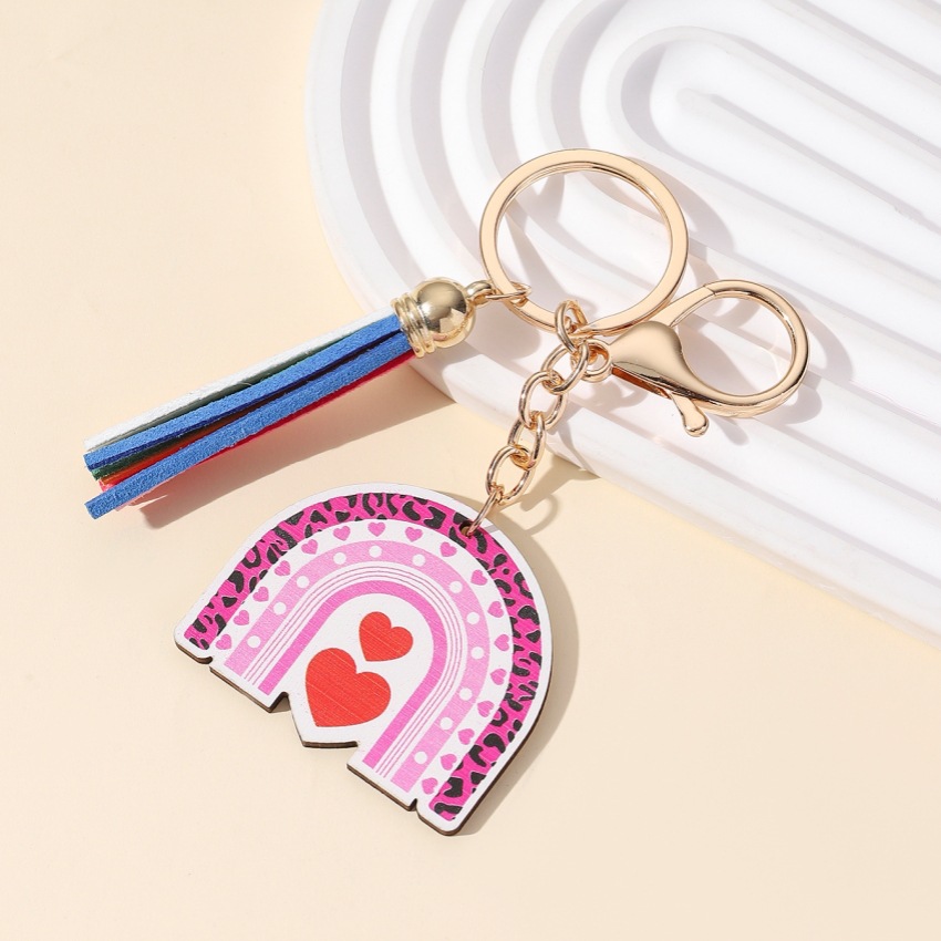 Cute Letter Heart Shape Wood Valentine's Day Women's Keychain display picture 5