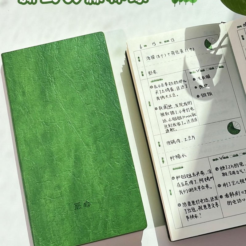 本子日程正念小红书森系便携心笔记高颜值正同款日记本皮质a6复古|undefined