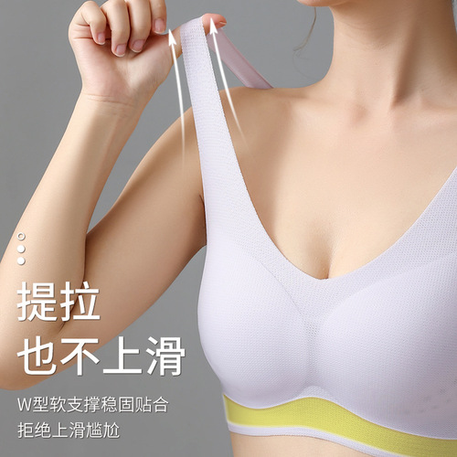 Women's Summer Sports Thin Bra Brief Underwire-Free Invisible Push-Up Bralette Backless