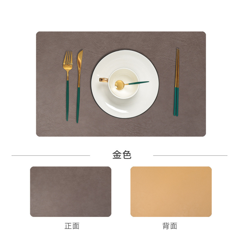 高級食マット牛革模様防水防油耐高温両面軽贅沢食テーブルマットカスタマイズ可能なサイズロゴ|undefined