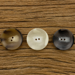 Two-hole eyelet bowl-type grey suit jacket and sweater with resin buttons, coffee beige trench coat with cashmere buttons