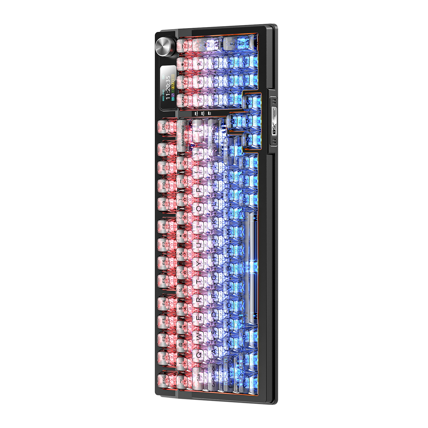 Teclado mecánico de plata 95D triple modo AS cristal de hielo transparente PC inalámbrico Bluetooth 98 matriz RGB cableado teclado personalizado