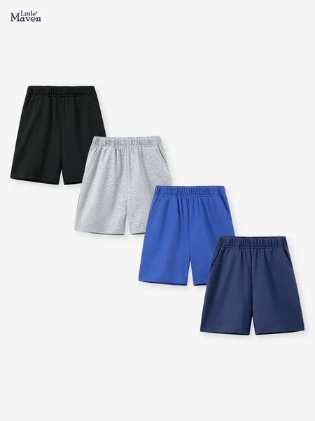 Little Maven Summer Pure Color Boys Shorts Cotton Comfortable Kidsren's Pants Cross-Border Kidsren's Clothing Wholesale