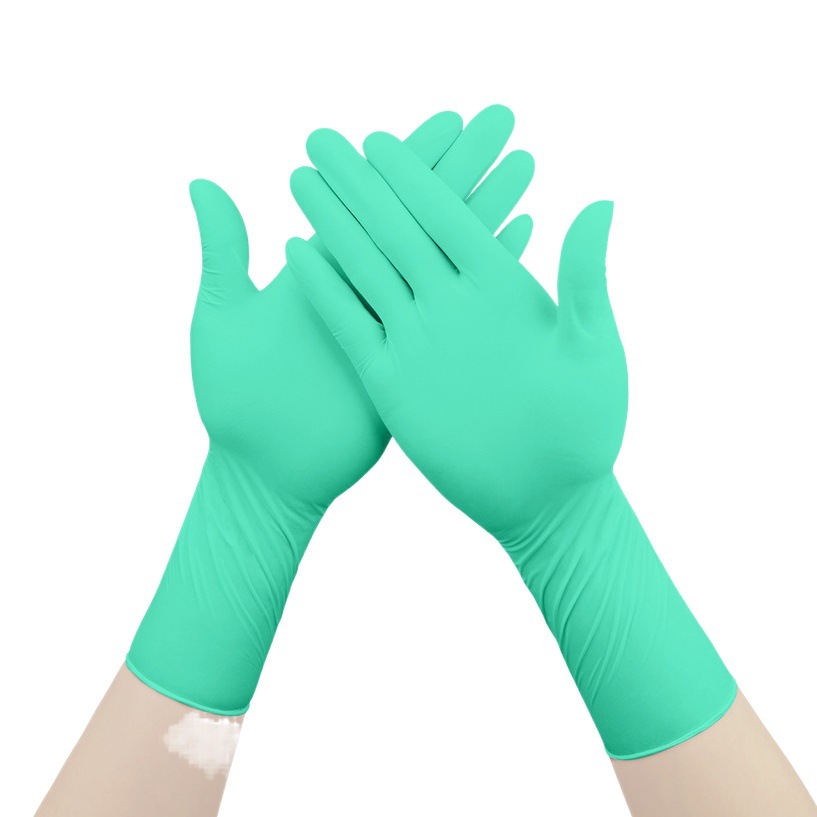 Jiazhanli Aloe Green Nitrilo Guantes de limpieza de hotel Salón de belleza Guantes de goma Dingqing de 12 pulgadas