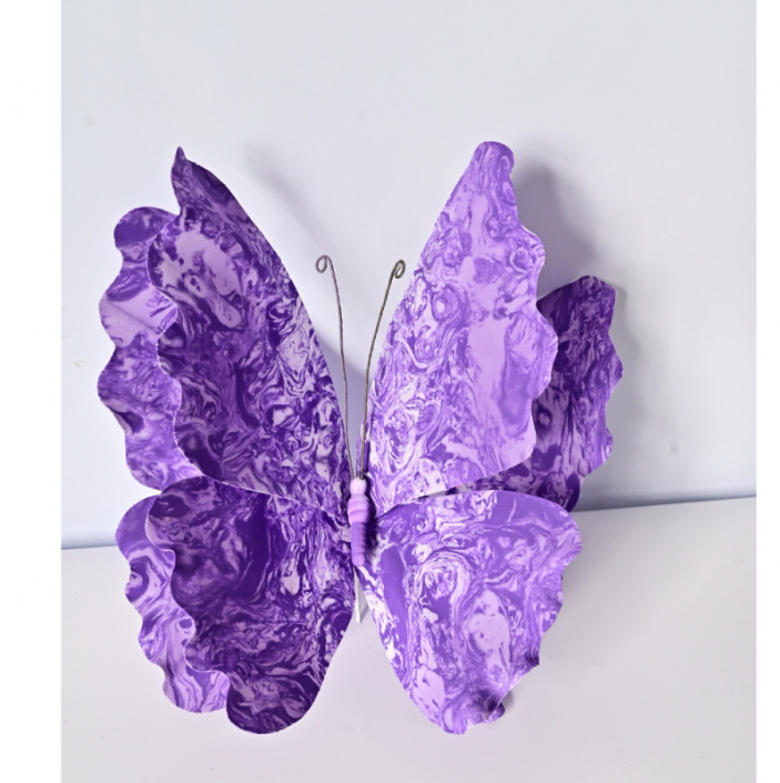 Patrón de color de boda Mariposa Decoración de la sala de bodas PE tridimensional Adornos de guía de carretera de seda Boda de la mañana Artículos de decoración Daquan