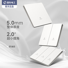 International Electrotechnical 86 Ultra-Thin Household Matte Panel Wall-Mounted Cream Style Switch and Socket, One Switch Five Holes, Wholesale