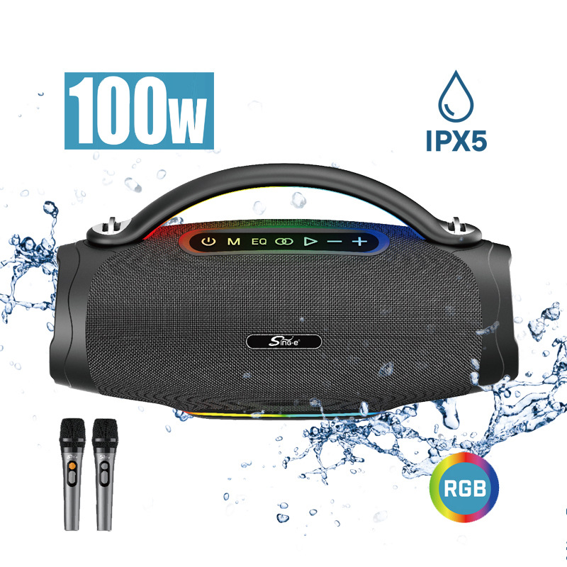 Cross-Border New Product 100W Audio Supports 2 Machines Wireless Series Outdoor Portable Home Entertainment Bluetooth Speakers