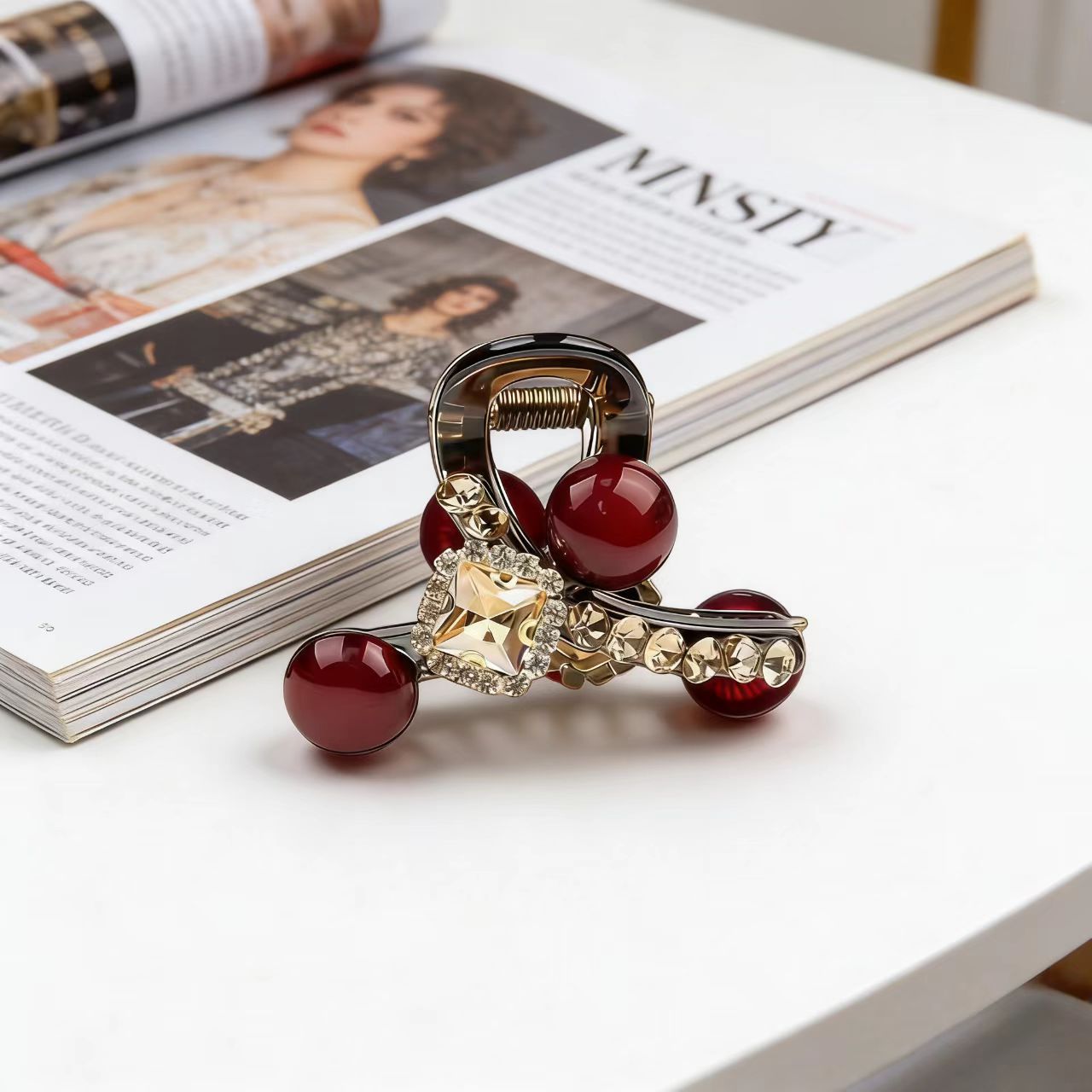 8#스퀘어 다이아몬드#레드【4.5cm】