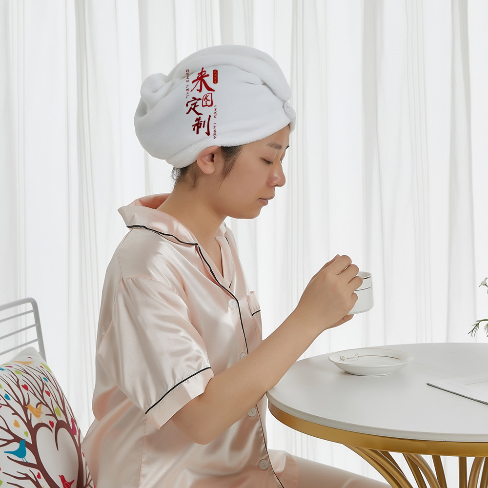 Franela personalizada sombrero de cabello seco absorción de secado rápido sombrero de baño toallas caseras personalizadas xqds0105a