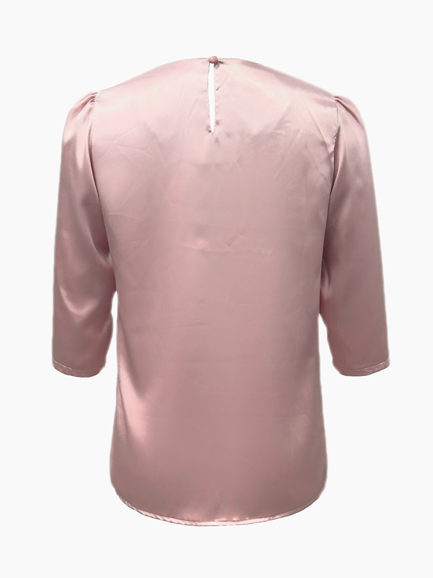 Women's Gender Button Design Elegant Style Wholesale Women's Elegant Solid Color 3/4 Length Sleeve Button Blouses