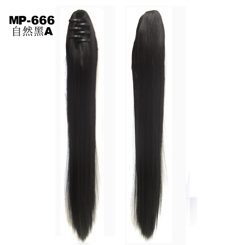 Mini ponytail wig female Tiger Mouth clip hair clip straight hair ponytail hair extension three teeth invisible fake ponytail in stock