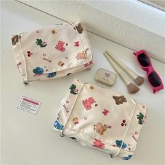 Original cute graffiti bear girl heart portable cosmetic bag large capacity storage bag removable mesh toiletry bag