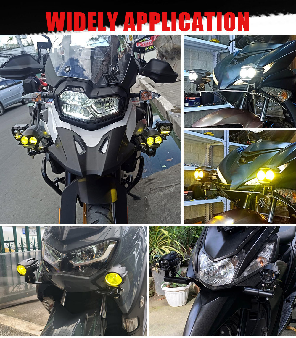 New wide-voltage motorcycle external waterbird LED spotlight, ultra-bright front driving light for electric vehicles