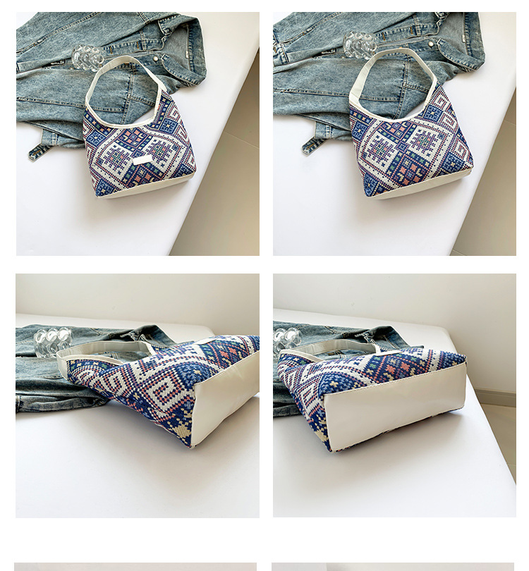 Women's Large Capacity Ethnic Commuting Tote 2024 Fashion Canvas Instagram College Student Class Shoulder Bag_voghion.com