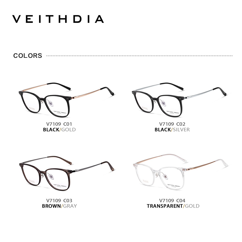 Marco cuadrado, pie de titanio puro, marco de espejo de miopía óptica retro, marco de ojo masculino y femenino, puede estar equipado con grado al por mayor 7109