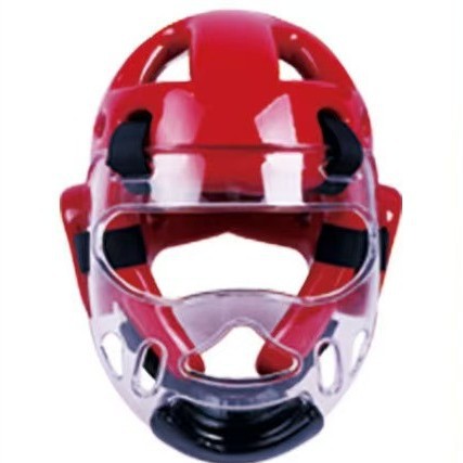 Taekwondo head protector, transparent protective face shield, karate head protector, helmet mask, ear protection, sturdy and detachable