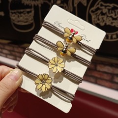 Bee hair accessories for women, Korean-style braided hair bands, hair ties, floral and forest-inspired casual hair decorations, rubber bands