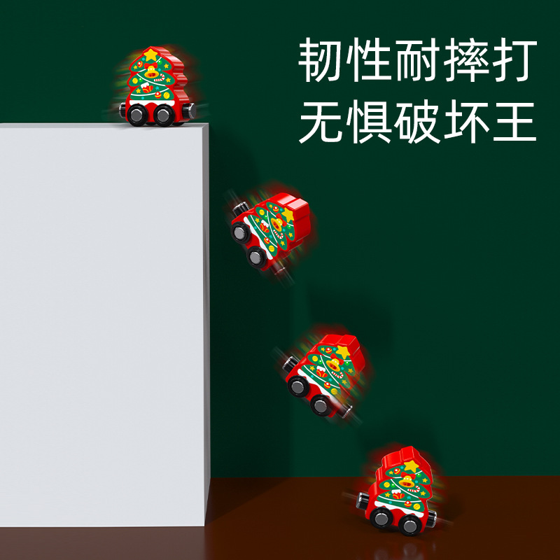 Tren de Navidad magnético para niños tren de tracción puzzle coche de juguete infantil educación temprana inteligencia regalos de Navidad de madera