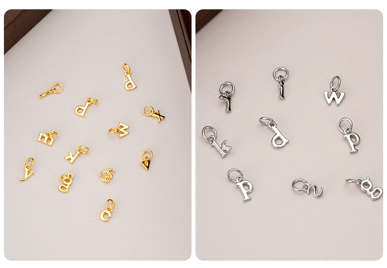 925 Sterling Silver Material 1 Piece 5.8*7.8mm 925 Sterling Silver Letter Polished Pendant