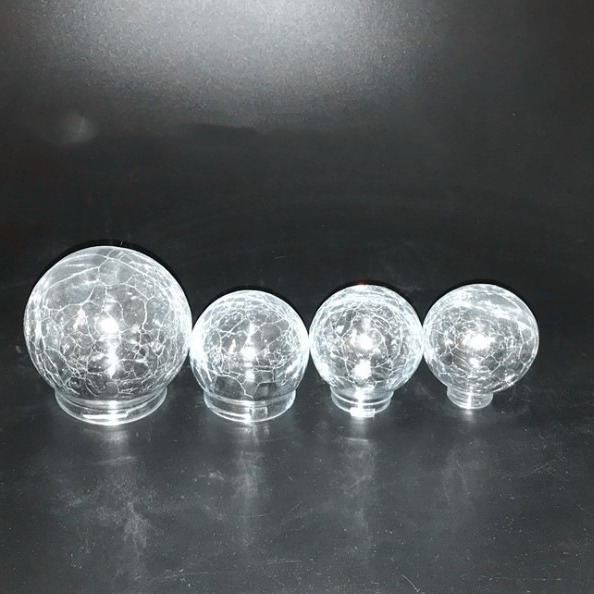 厂家 玻璃圆球裂纹效果玻璃瓶 冰花玻璃球 灯罩切割