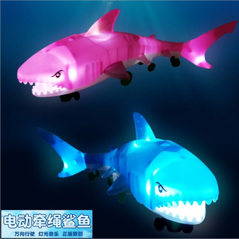 wholesale universal Toys Shark lighting Shark animal children music series animal Electric