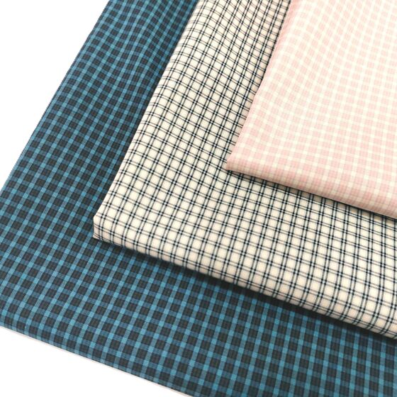 Yarn-dyed plaid small plaid shirt dress shoes and hats fabric factory direct in stock supply