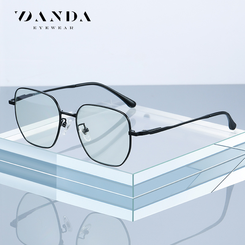 Ultra-ligero gafas de titanio puro marco llano de las mujeres grandes marco de la cara redonda gafas marco puede ser equipado con la miopía anti-azul gafas de luz ST6209