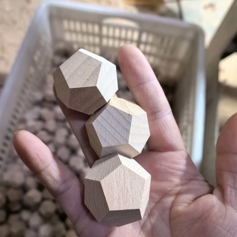 Beech Wood Game Dice With Numbers, Zodiac Signs, And Constellations,...