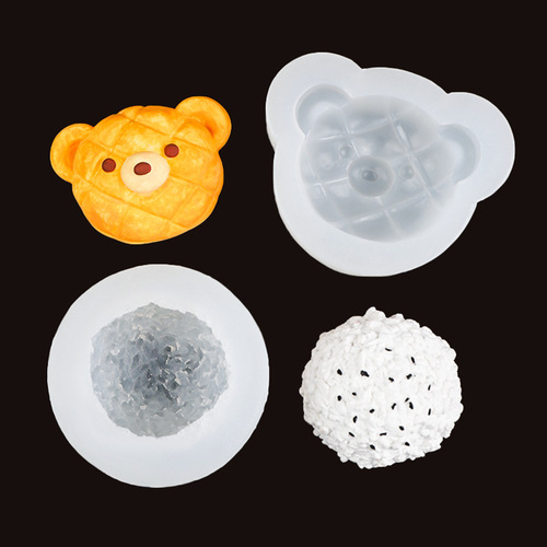 Rice Ball Cute Bear Pineapple Shape Silicone Mold Chocolate Mousse DIY Baking Cake Mold