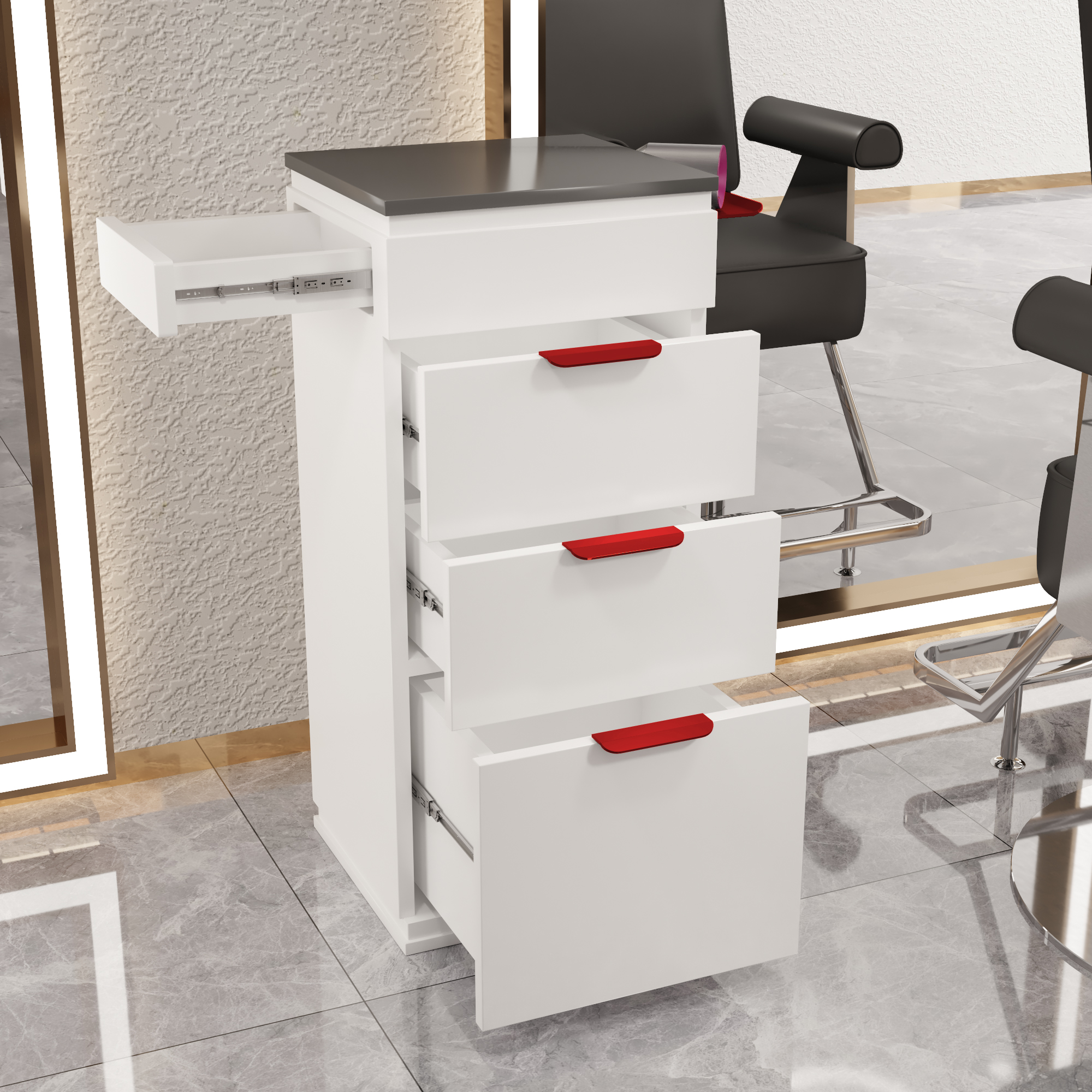 Nuevo gabinete de herramientas de peluquería de alta calidad gabinete de salón de peluquería carro móvil sin instalación móvil gabinete de herramientas de almacenamiento de madera sólida