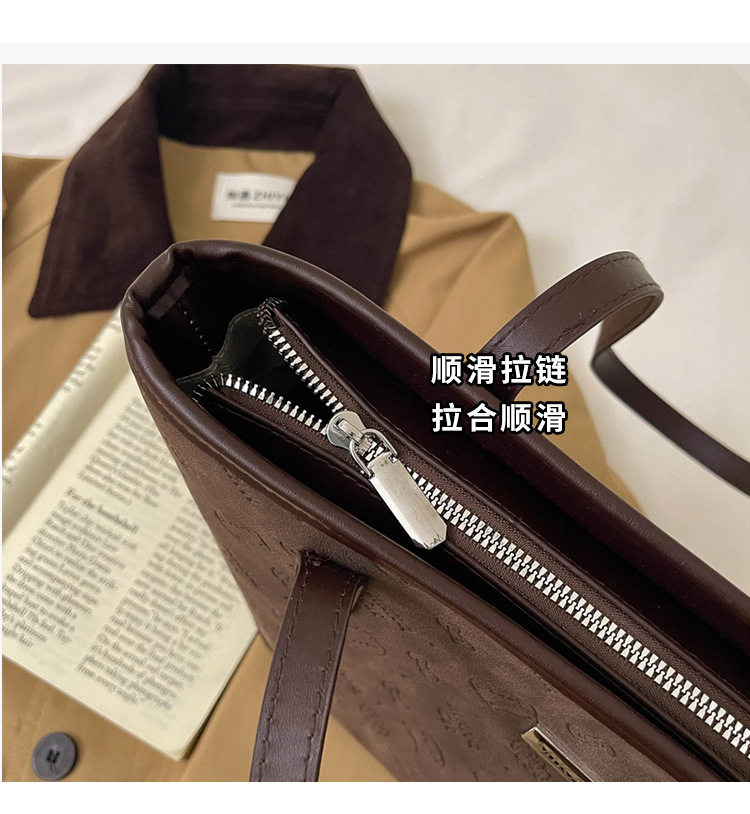 Túi xách tay nữ dáng tote đeo vai/nách , thiết kế tối giản dung lượng lớn — Kaki không có mặt dây chuyền, Màu cà phê Không có mặt dây chuyền, Màu nâu không có mặt dây chuyền, Đen không có mặt dây chuyền chi tiết 4