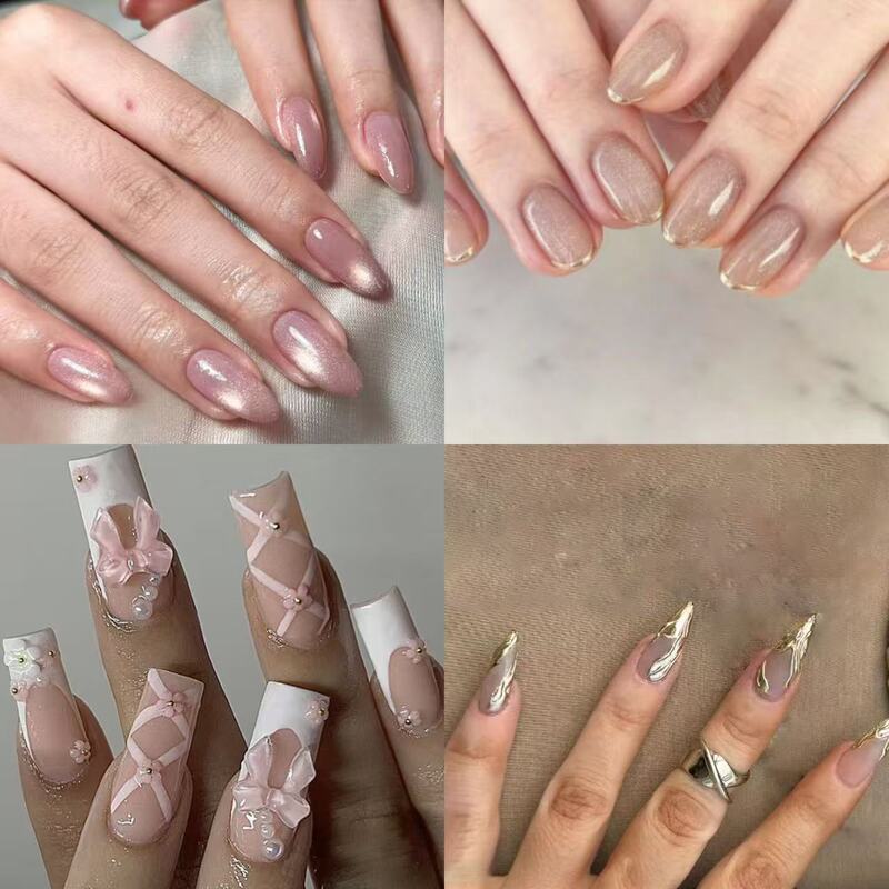 24 Pieces of Cross-Border Best-Selling Nail Art Pieces, Fashionable and Simple European and American Best-Selling Cat-Eye French 3D Stereo Wearable Nails Wholesale 24 Pieces of Cross-Border Best-Selling Nail Art Pieces, Fashionable and Simple European and American Best-Selling Cat-Eye French 3D Stereo Wearable Nails Wholesale