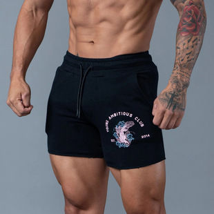 2023 Summer new men's sports casual running exercise gym training cotton shorts foreign trade cross-border delivery