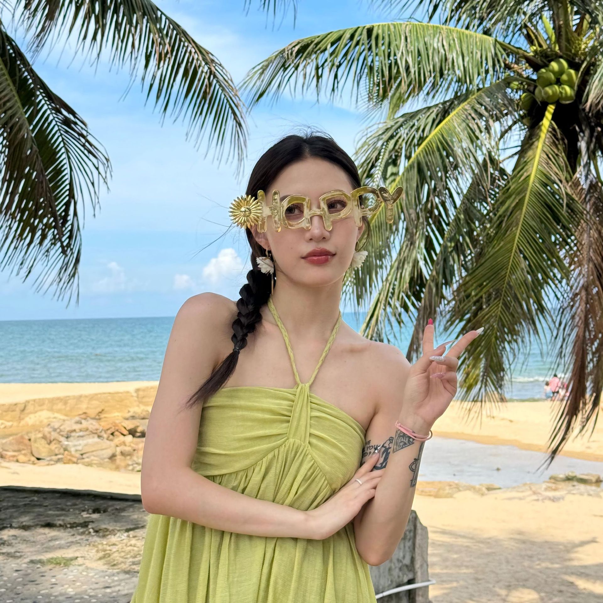 Gafas de Fiesta con Temática Hawaiana, ABS, Divertido, Decorativo, para Fiestas en la Playa y Festivales de Música