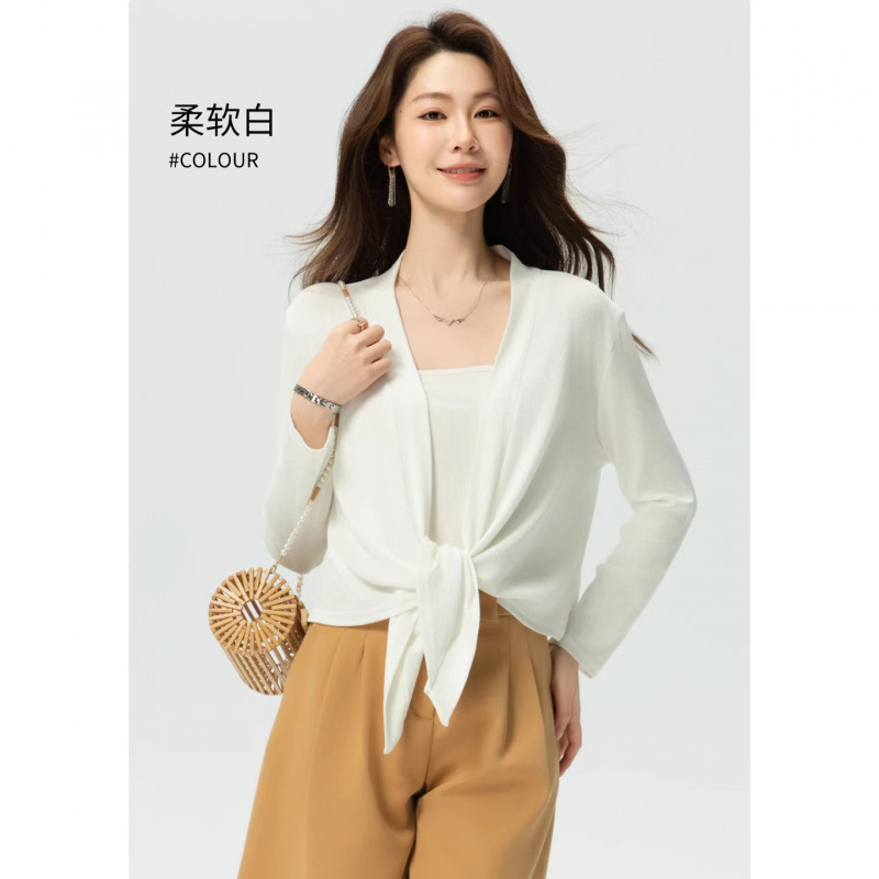 Early Spring Lazy Style Long-Sleeved Knitted Cardigan Jacket for Women, Thin and Elegant Casual Outerwear, Soft and Skin-Friendly Top