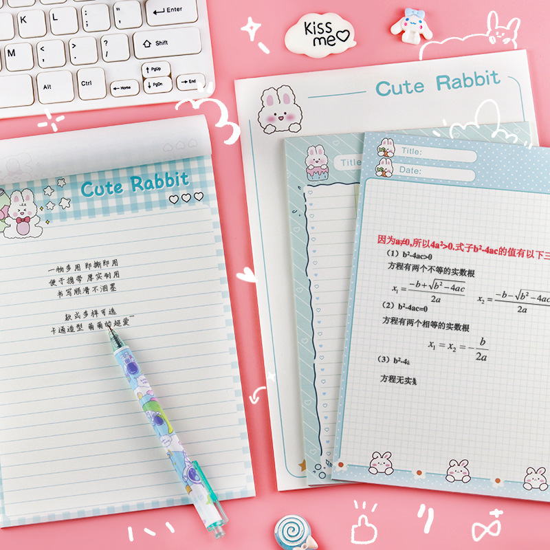 Creative Cartoon Cute Rabbit Driver's Paper Notebook, Various Student Grids Horizontal Lines, Cute Rabbit Note Pad, Wholesale in Stock Creative Cartoon Cute Rabbit Driver's Paper Notebook, Various Student Grids Horizontal Lines, Cute Rabbit Note Pad, Wholesale in Stock