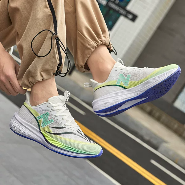 Wow New Balance Couple Running Shoes Men's Air-Cushioned Student Marathon Racing Running Shoes Men's Sports Shoes Non-Slip