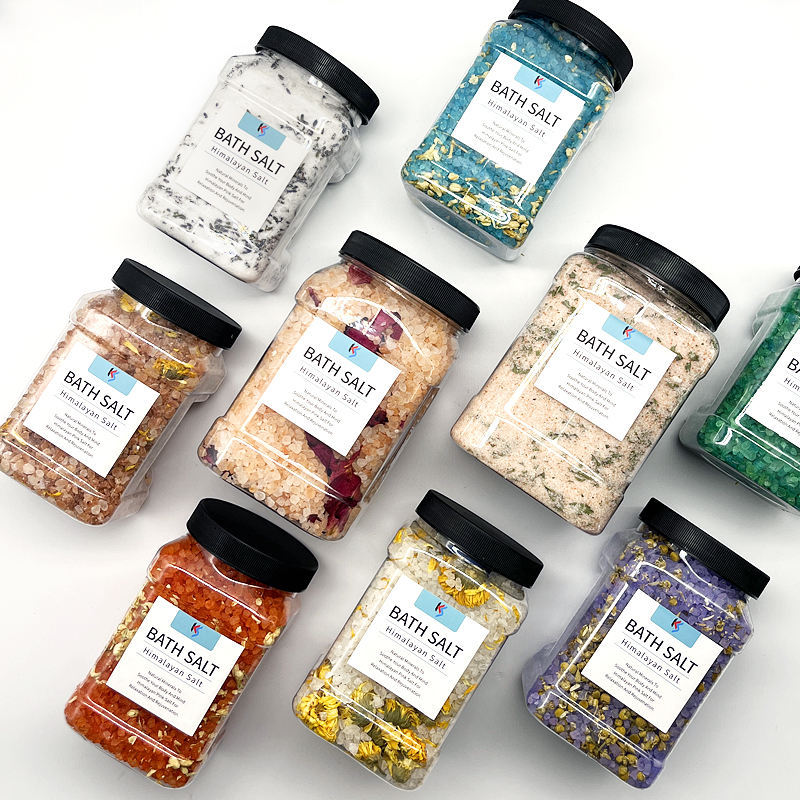 喜马拉雅盐沙海盐颗粒加花瓣香味粉盐玫瑰盐沙岩盐水晶BATH SALT