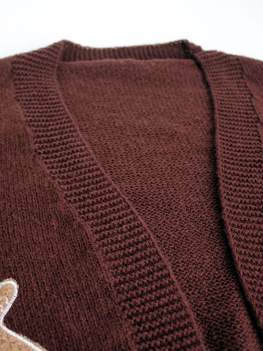 Cross-border foreign trade Amazon TEMU source factory: Women's Knitted Sweater with Cookie-Pattern Design, Short Cardigan for Spring and Autumn
