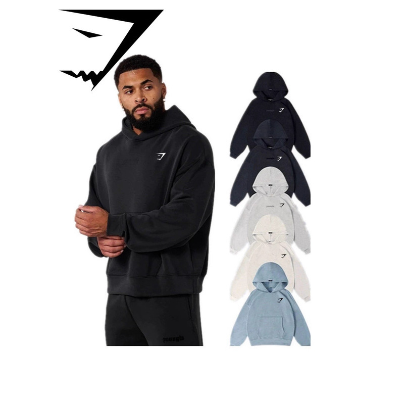 Gymsahrk Cross-Border Popular Men's Autumn and Winter Hooded Sweatshirt, Loose Casual Sports Pullover, High-Weight Terry Fabric Gymsahrk Cross-Border Popular Men's Autumn and Winter Hooded Sweatshirt, Loose Casual Sports Pullover, High-Weight Terry Fabric