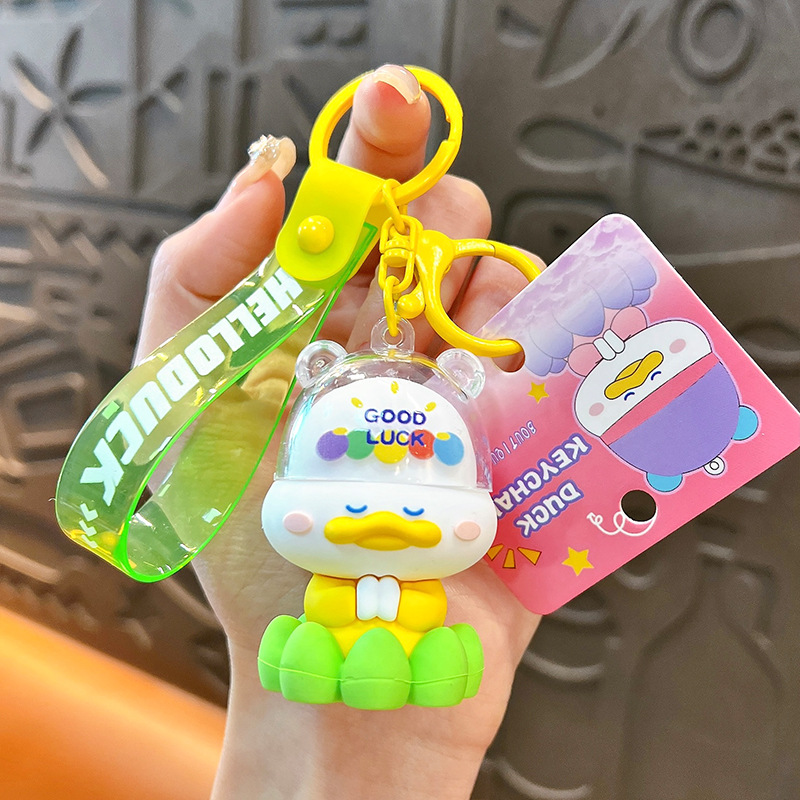 Creativo nuevo toque budista patito llavero lindo bolso colgante llavero de automóvil pequeño regalo al por mayor image 10