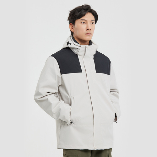 23 New Outdoor Jackets Women's Three-in-One Color Matching Two-piece Set Men's Graphene Warm Mountaineering Suit Group Purchase Customization